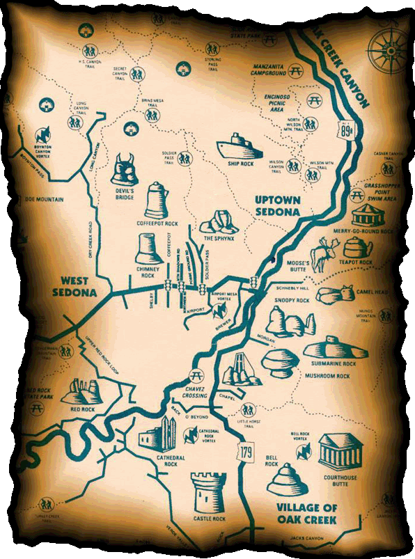 Visitor's Map of Sedona Area