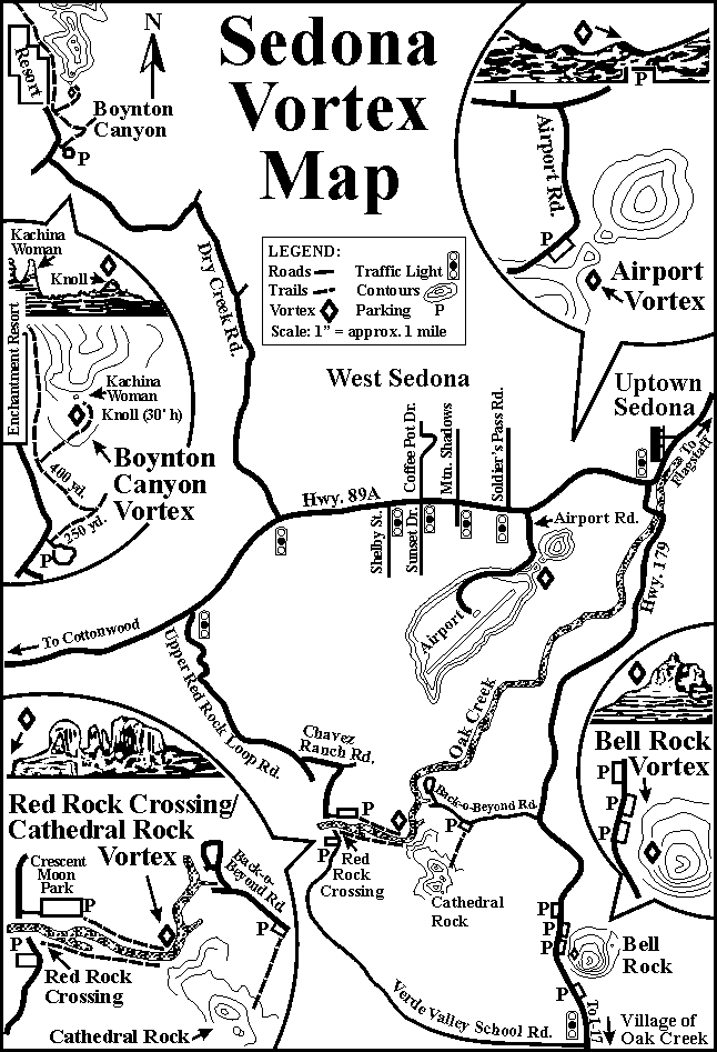 Map of Sedona Vortexes